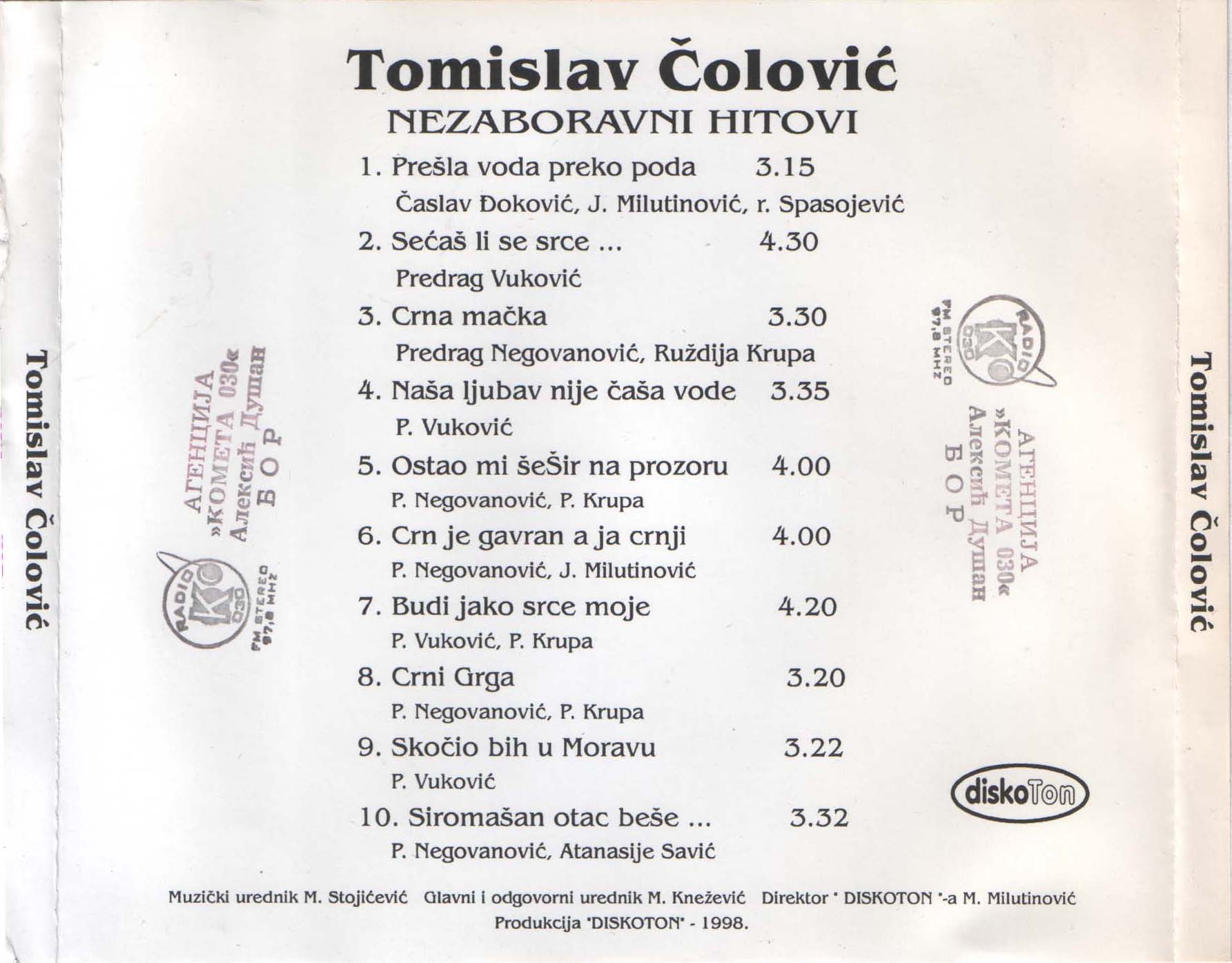 Tomislav Colovic 1998 Zadnja