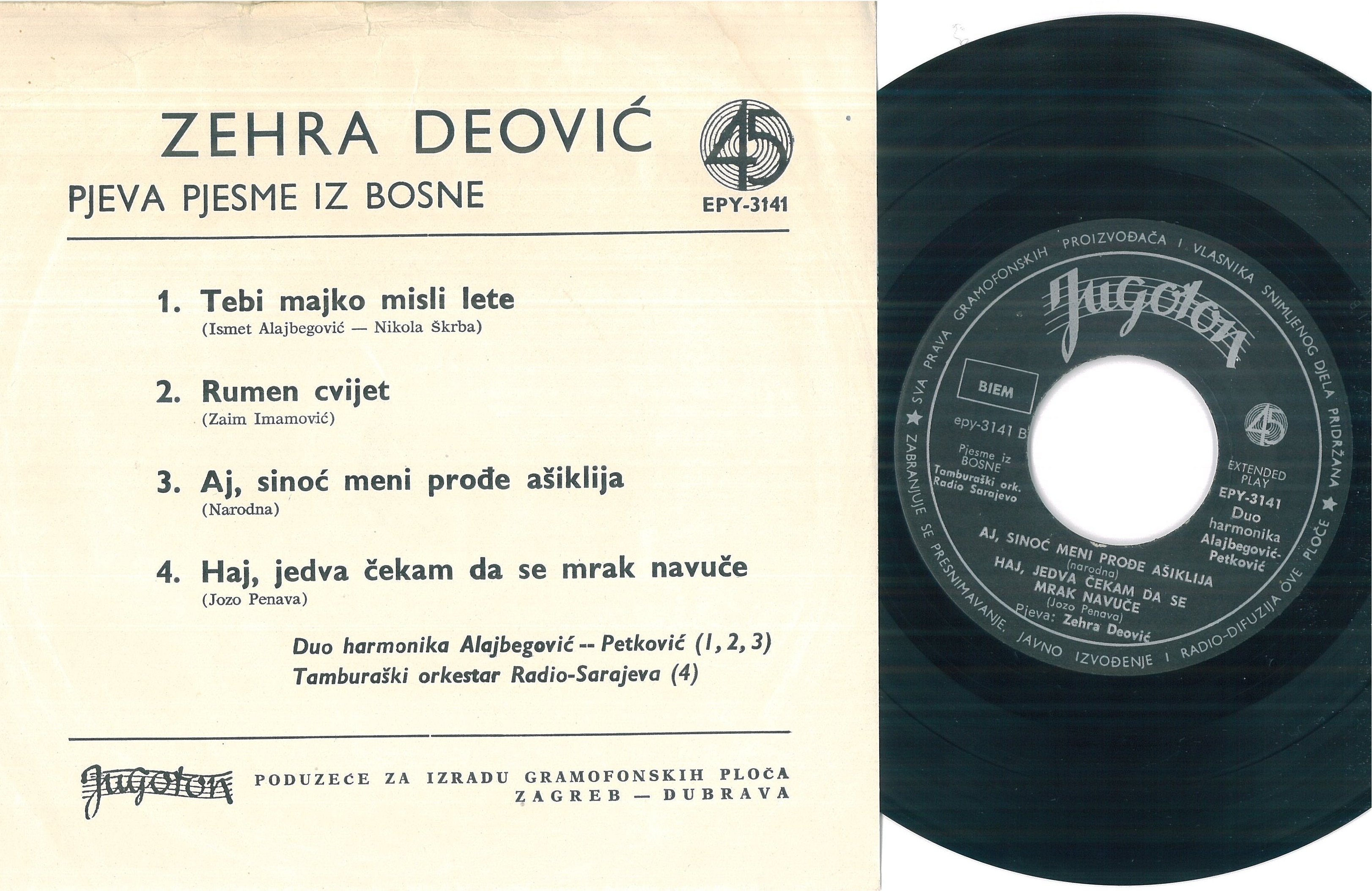Zehra Deovic EPY 3141 1964 zadnja